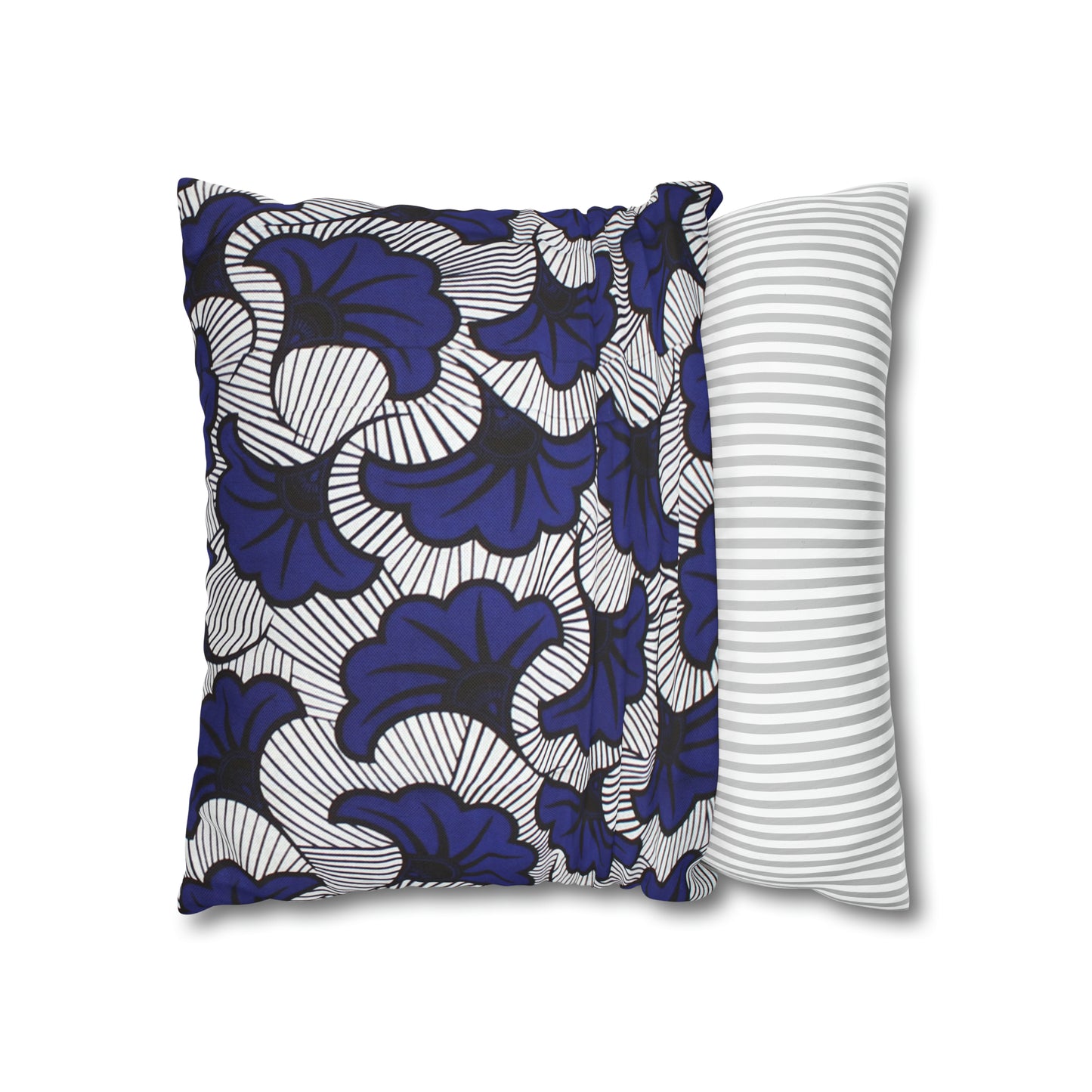 Blue Floral Ankara Square Pillow Case | Afrocentric Pillow Case