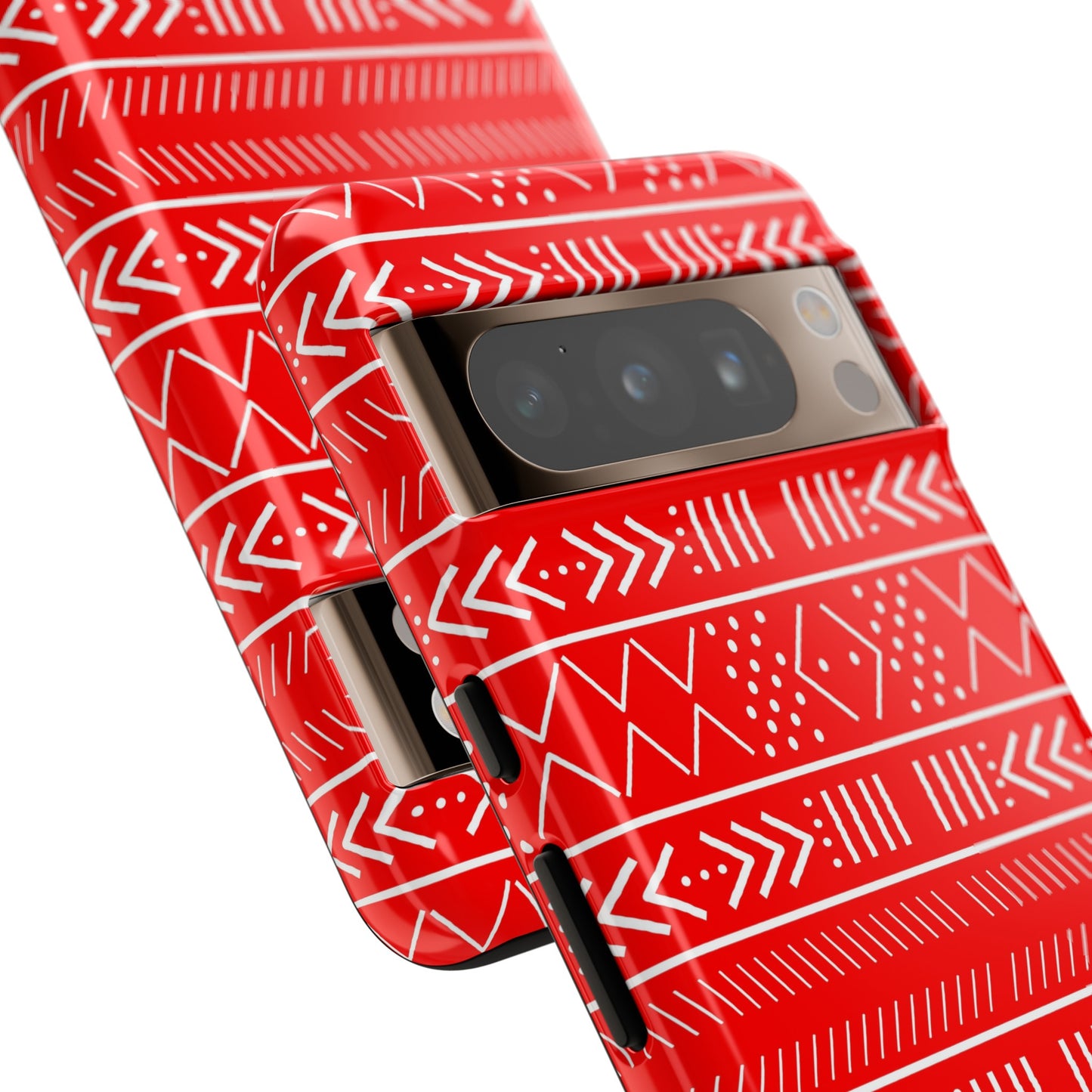 Red and White Mudcloth Google Pixel Tough Cases | African Google Pixel Case | Afrocentric Google Pixel Case | Mudcloth Phone Case