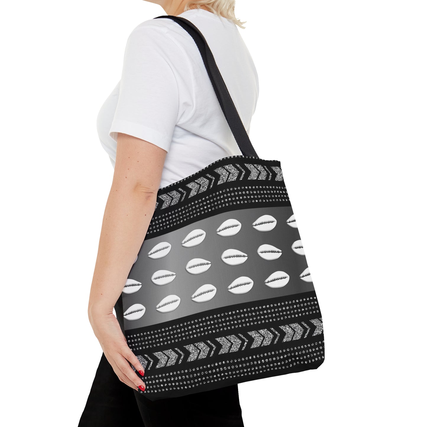 Cowrie Shell Mudcloth Inspired Tote Bag