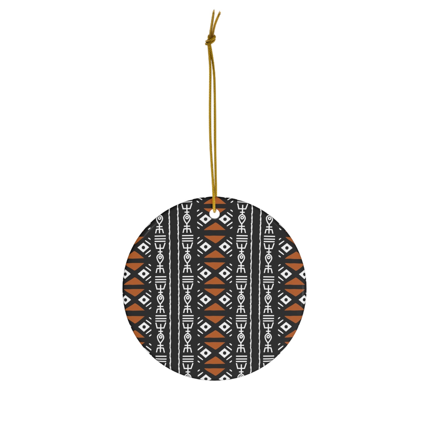 Mudcloth II Ceramic Ornament, 4 Shapes