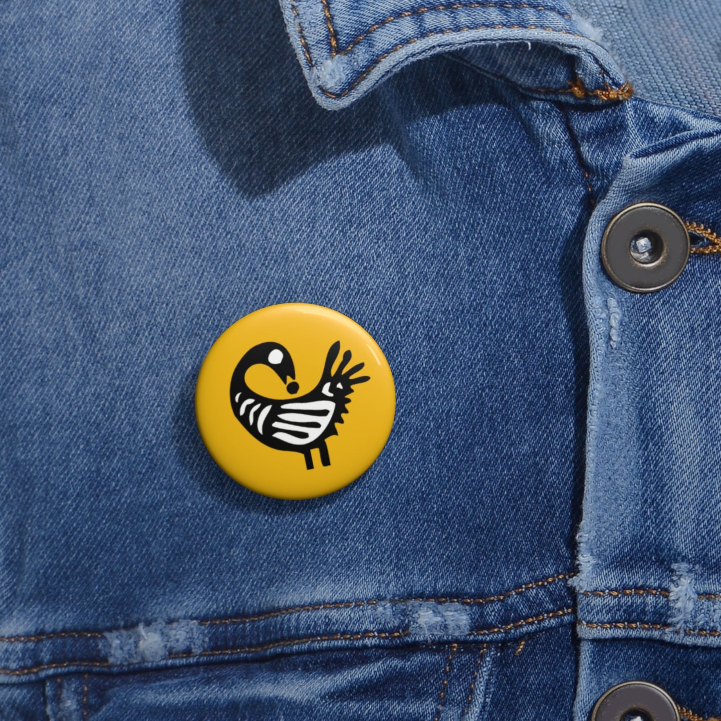 Yellow Pin Buttons - Sankofa Design | Unique African Accessories & Gifts
