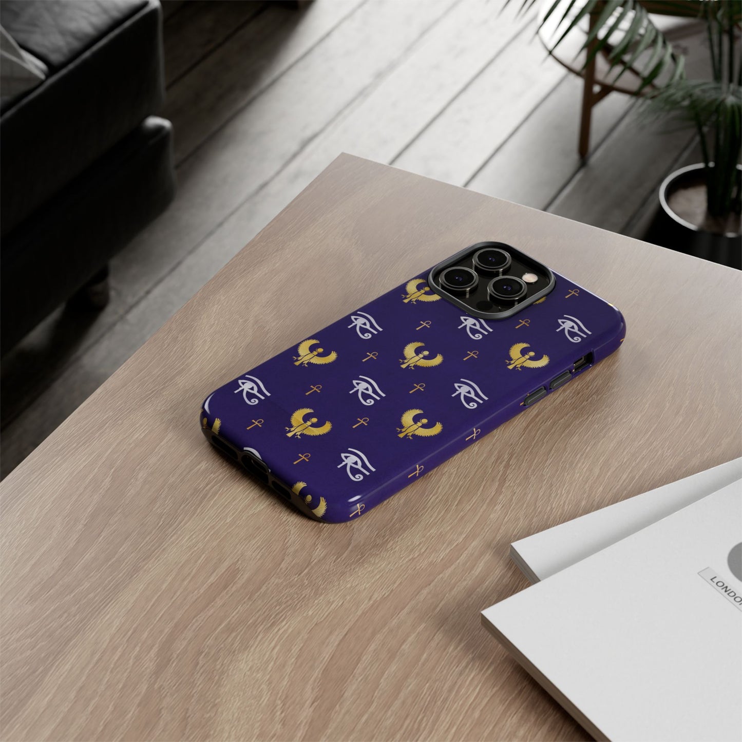 Blue Gold Egyptian iPhone Tough Cases | Egyptian iPhone Case | Afrocentric iPhone Case