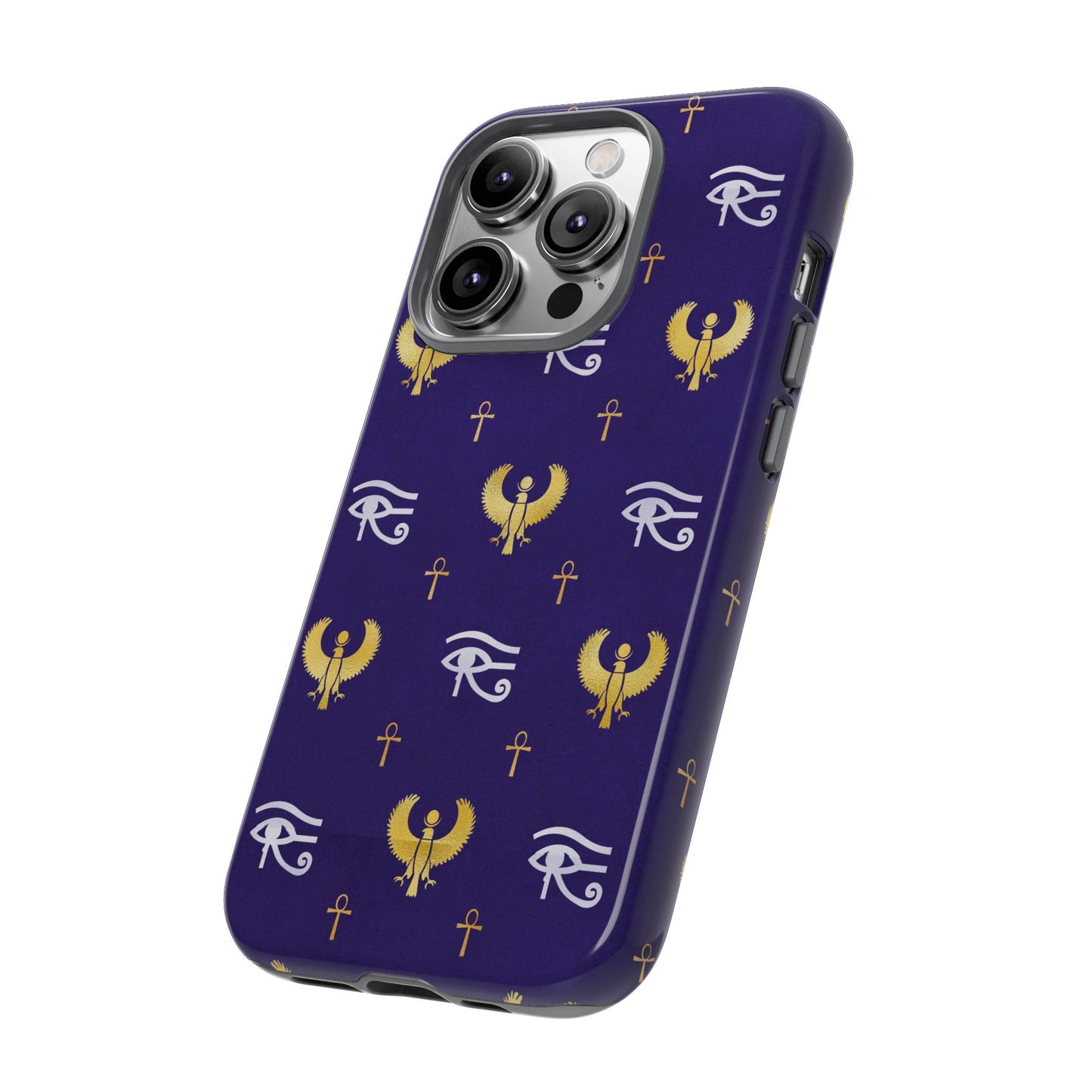 Blue Gold Egyptian iPhone Tough Cases | Egyptian iPhone Case | Afrocentric iPhone Case