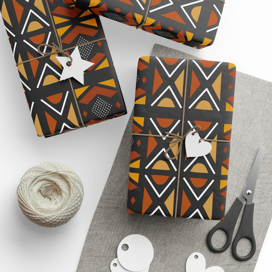 Mudcloth Inspired Wrapping Papers | African Wrapping Paper | Afrocentric Wrapping Paper | Mudcloth Craft Papers