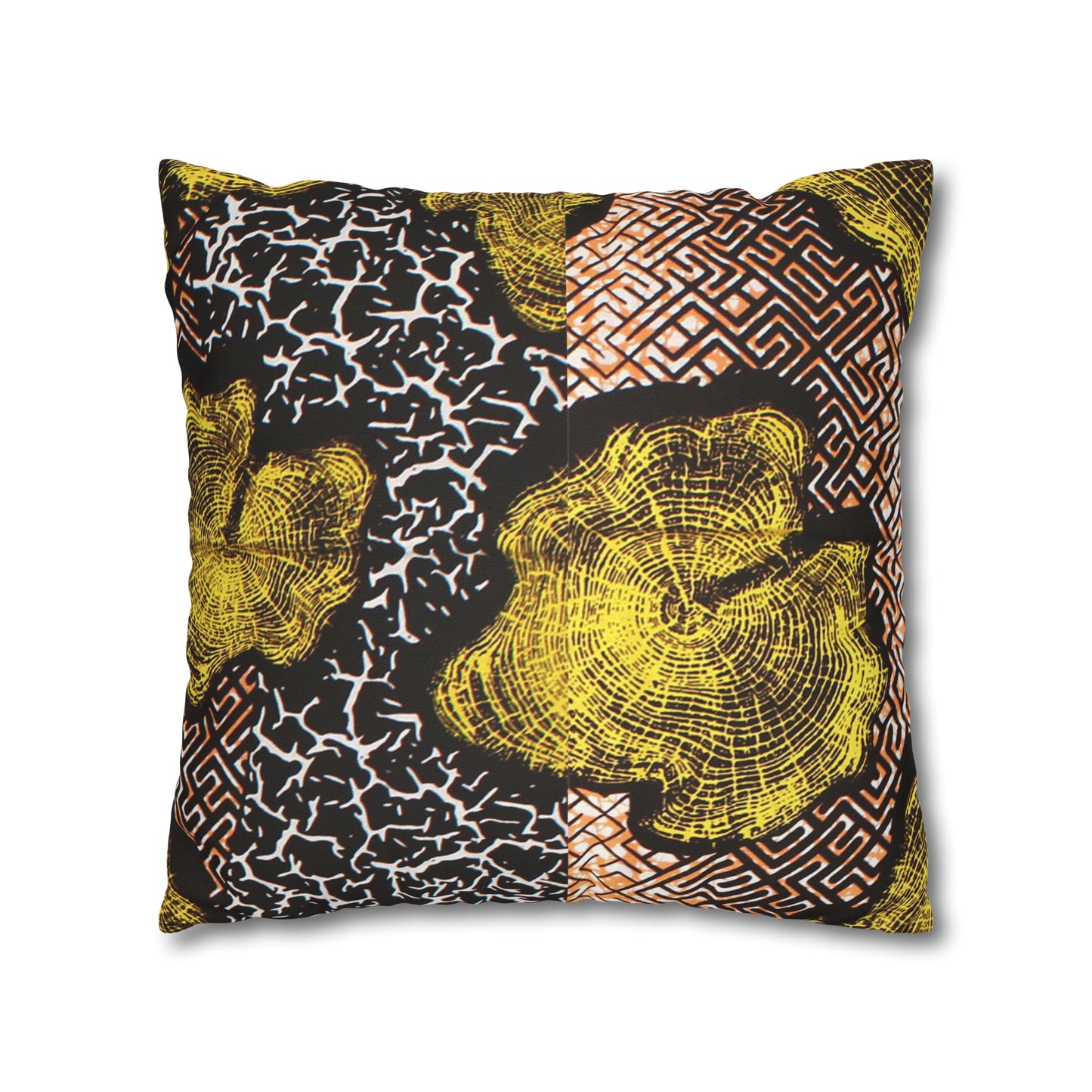 Black and Gold Ankara Square Pillow Case | Afrocentric Pillow Case