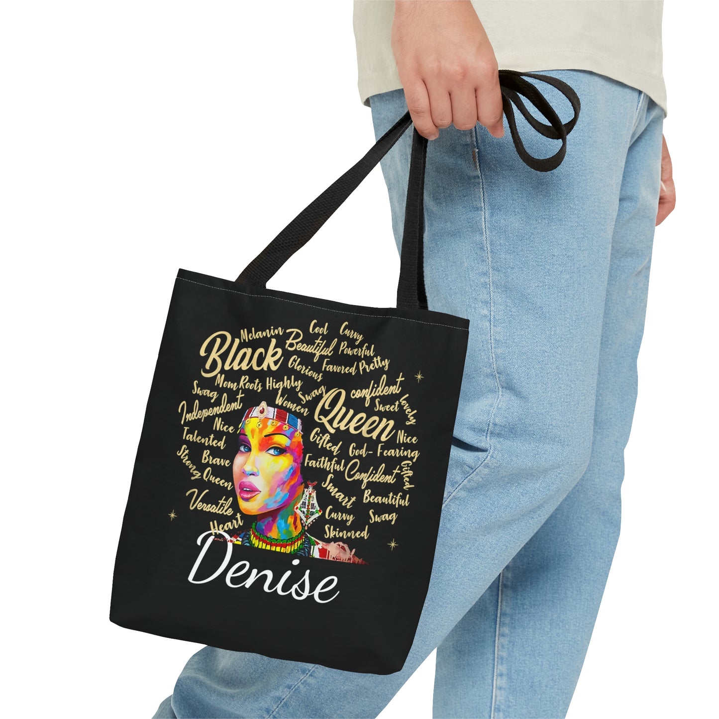 Personalized Black Queen Tote Bag