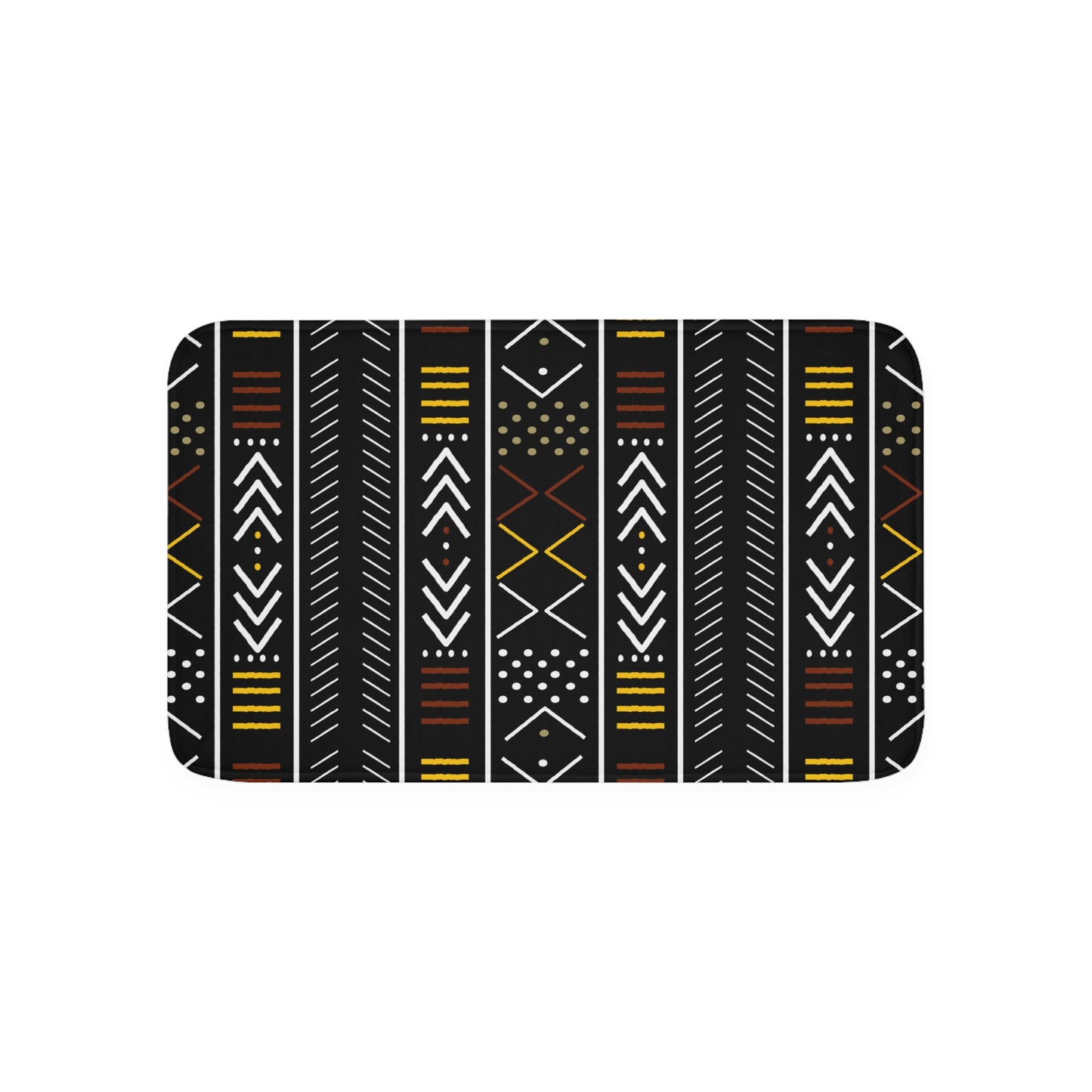 Multi-colored Mudcloth Inspired Memory Foam Bath Mat