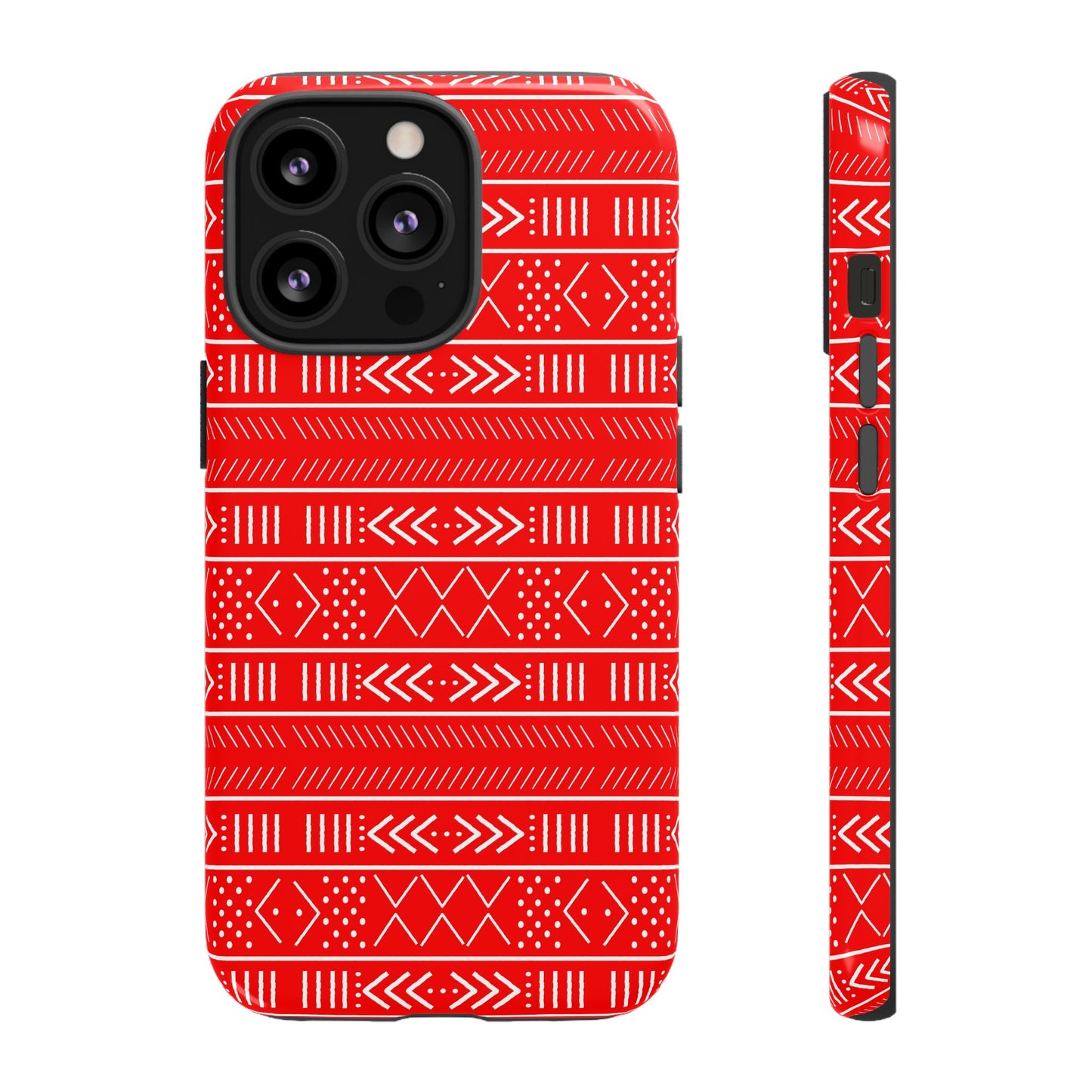 Red and White iPhone Tough Cases | Mudcloth iPhone Case | Afrocentric iPhone Case