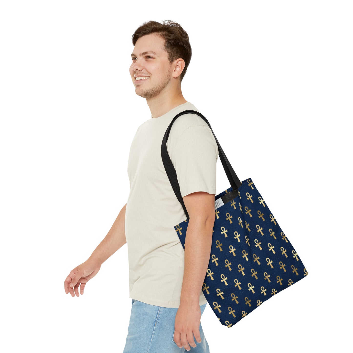 Blue & Gold Ankh Tote Bag