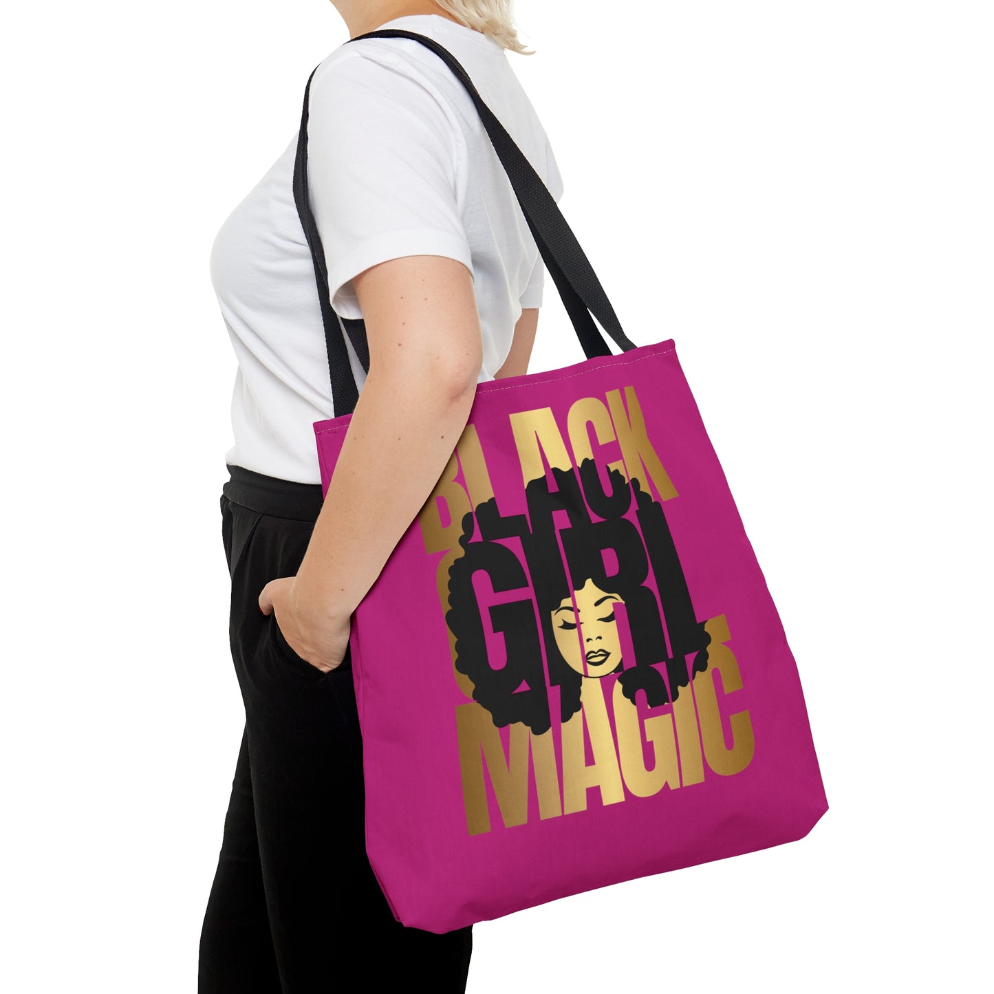 Pink Black Girl Magic Tote Bag