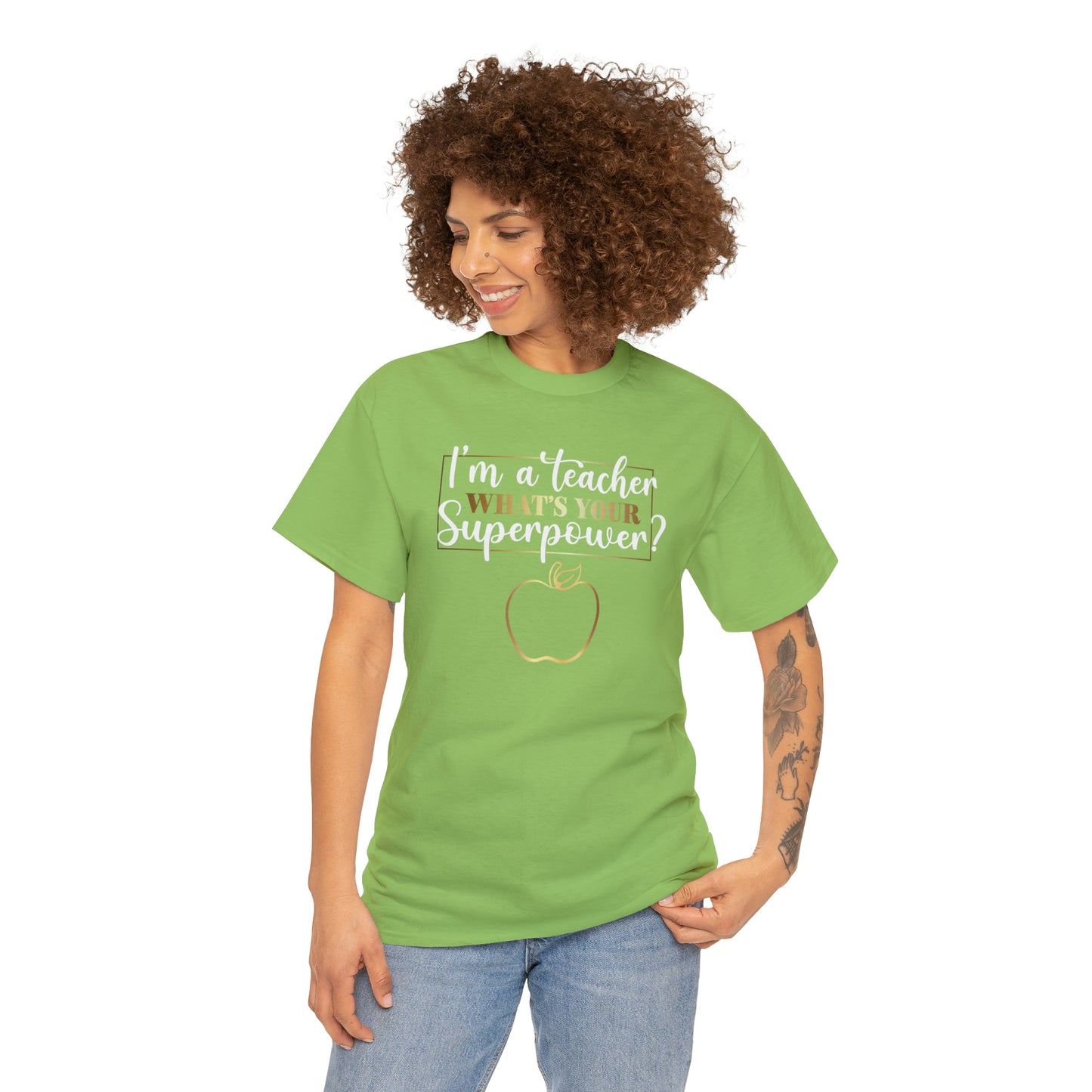 Teacher Super Power Unisex Heavy Cotton Tee