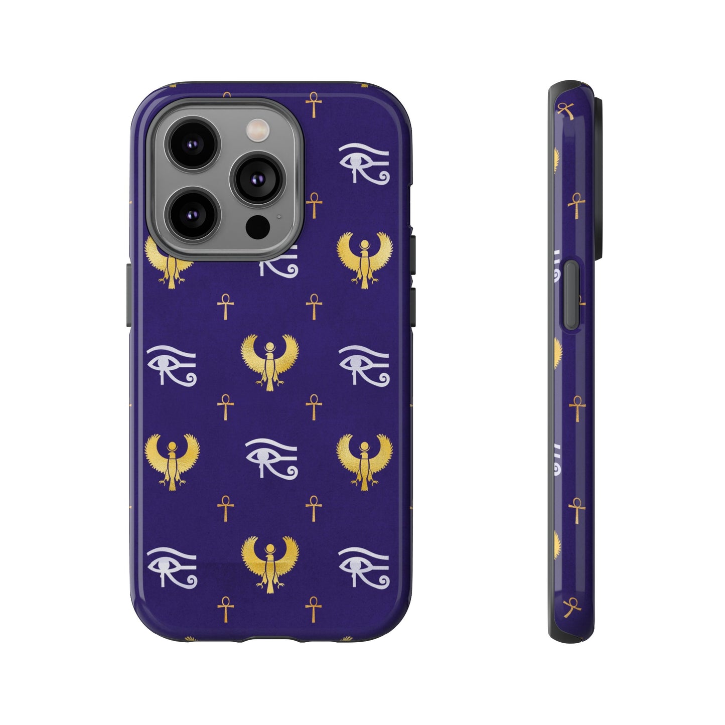 Blue Gold Egyptian iPhone Tough Cases | Egyptian iPhone Case | Afrocentric iPhone Case