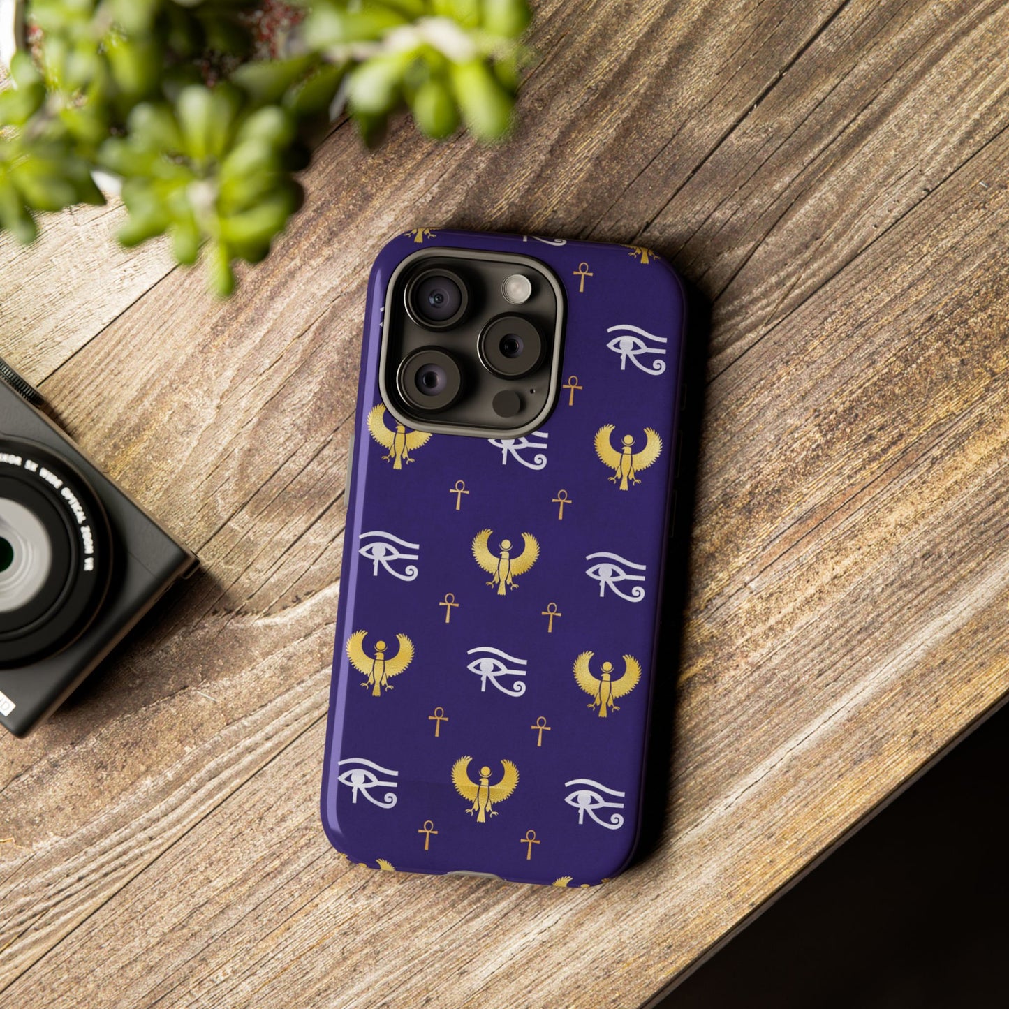 Blue Gold Egyptian iPhone Tough Cases | Egyptian iPhone Case | Afrocentric iPhone Case