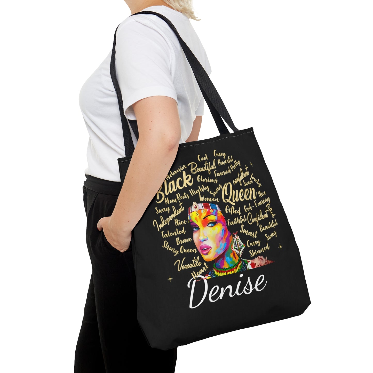 Personalized Black Queen Tote Bag