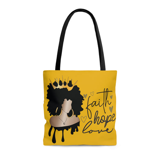Gold Faith...Hope...Love Tote Bag
