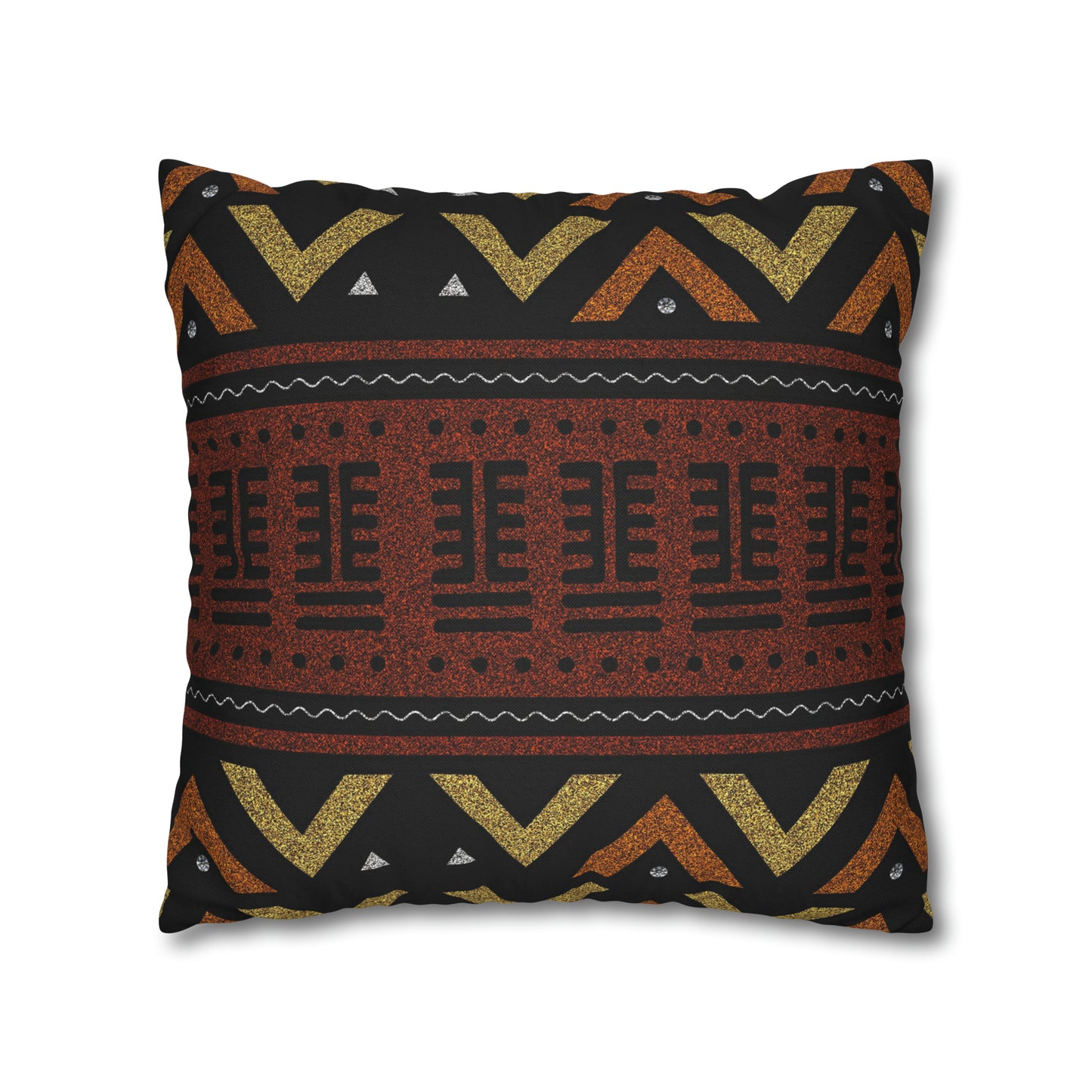 Brown Mudcloth Inspired Square Pillow Case | Afrocentric Pillow Case