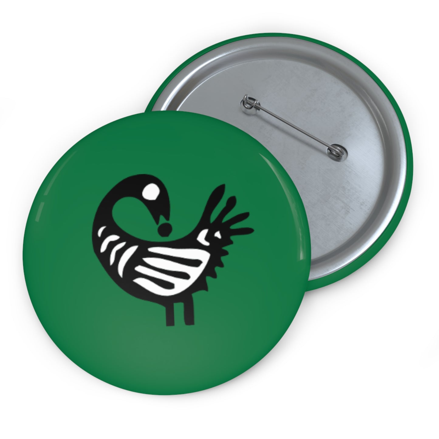 Green Pin Buttons - Sankofa Design | Unique African Accessories & Gifts