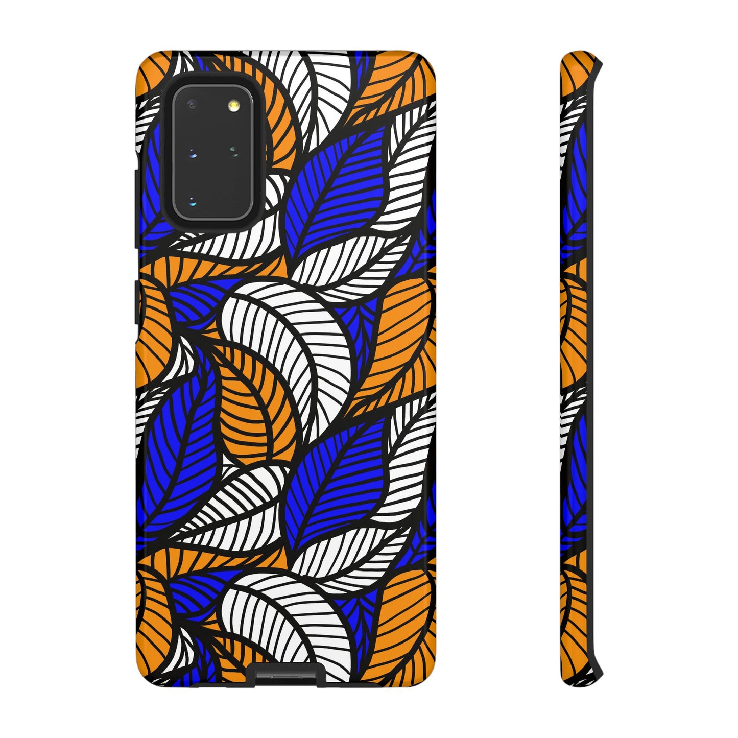 Blue and Gold Leaf Ankara Samsung Tough Cases | African Samsung Case | Afrocentric Samsung Case | Ankara Samsung Phone Case