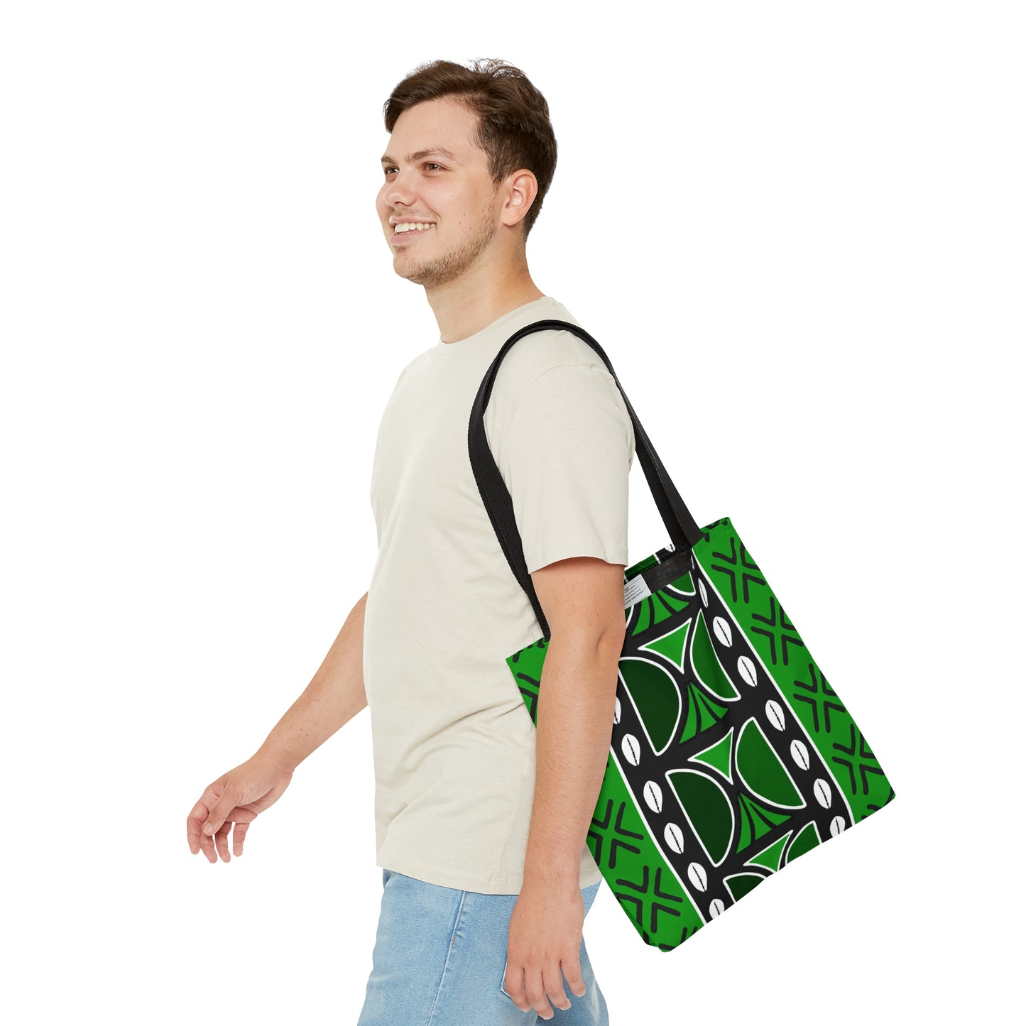 Green Mudcloth Inspired Tote Bag