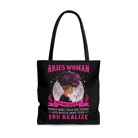 Aries Woman Tote Bag (Add Your Name!)