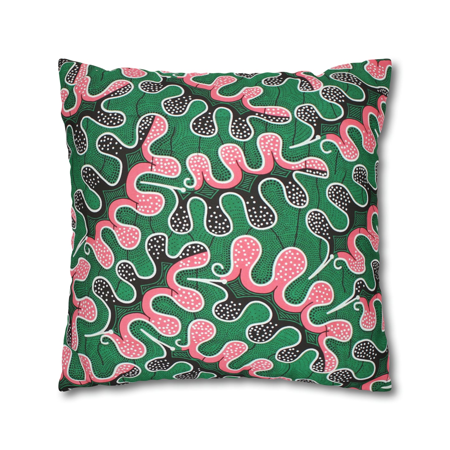 Pink and Green Ankara Square Pillow Case | Afrocentric Pillow Case