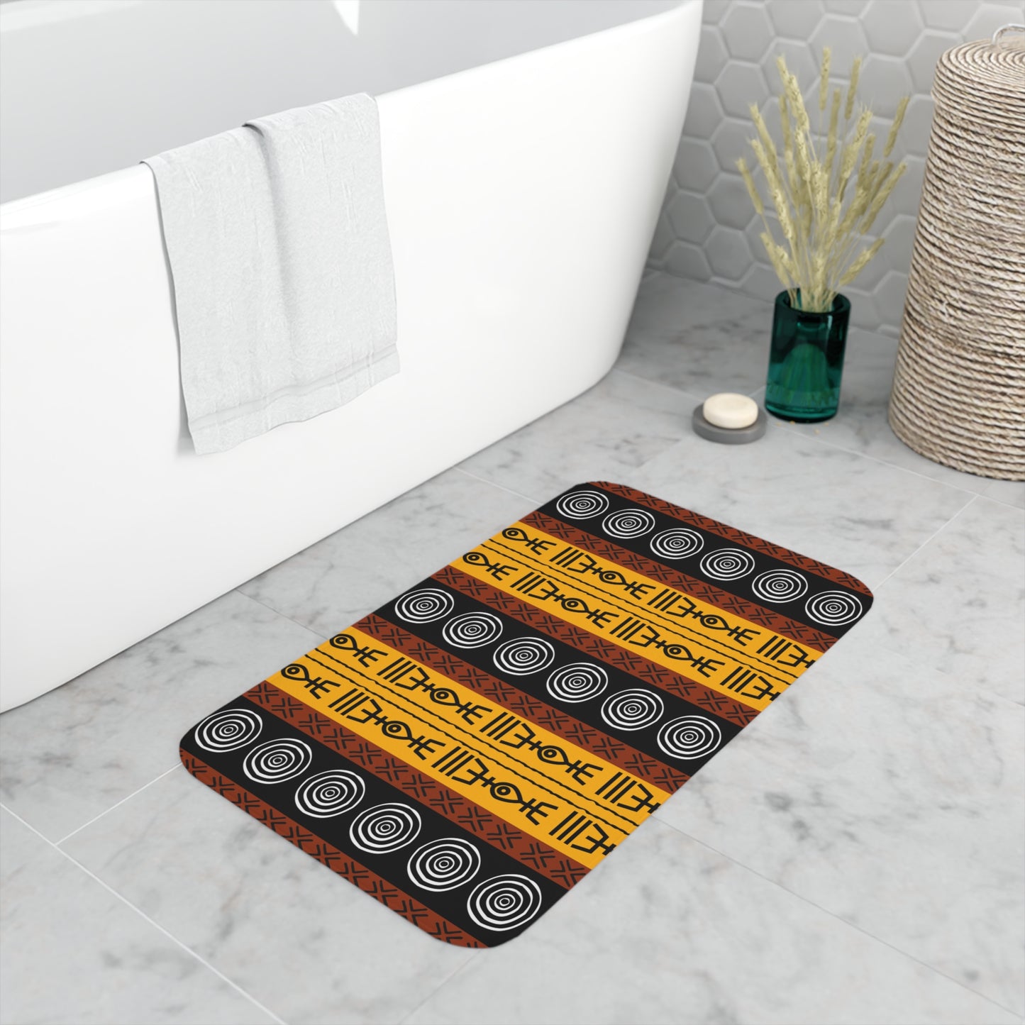 Tribal Mudcloth Memory Foam Bath Mat