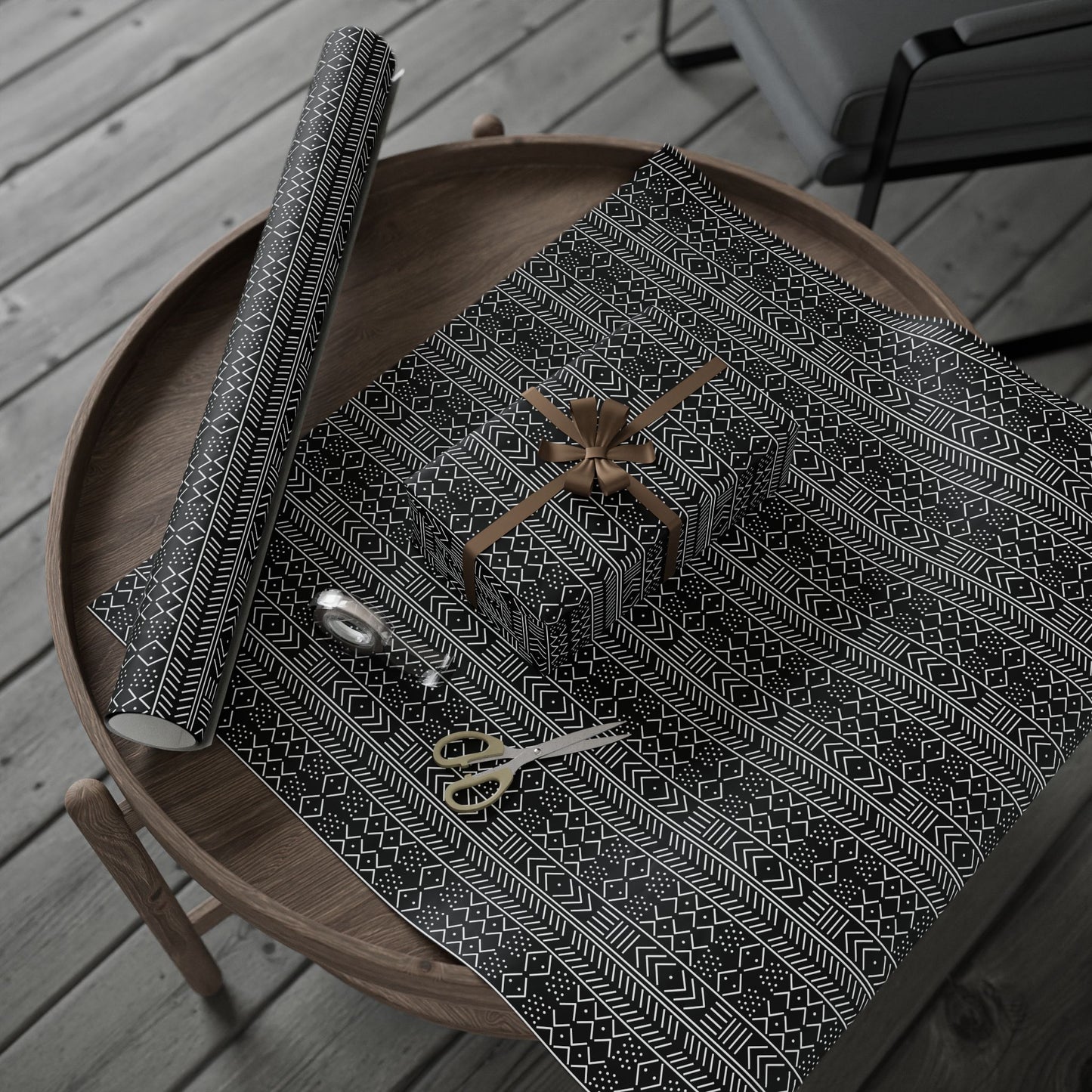 Black and White Mudcloth Wrapping Papers