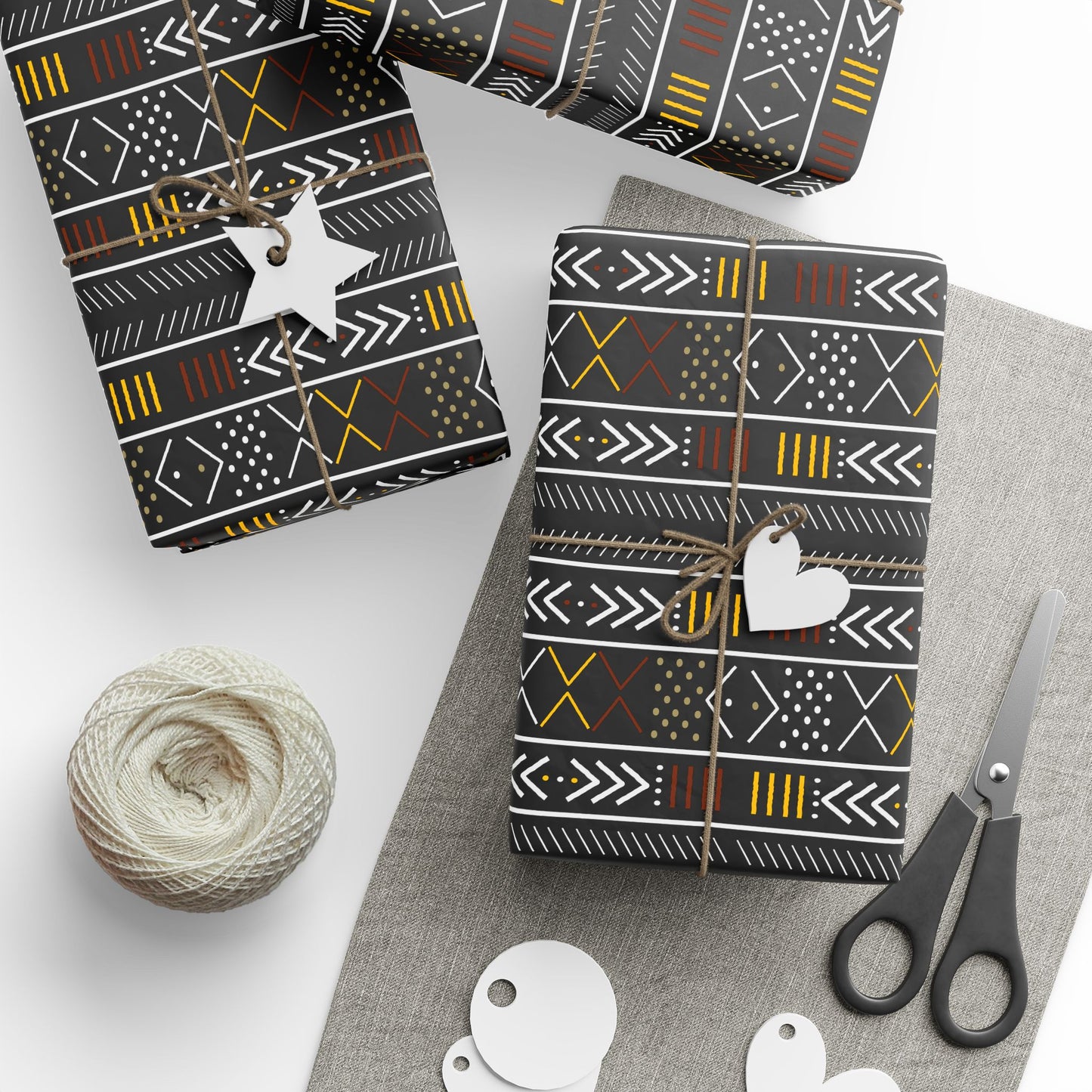 Wrapping Papers - Mudcloth Inspired African Afrocentric Craft Paper