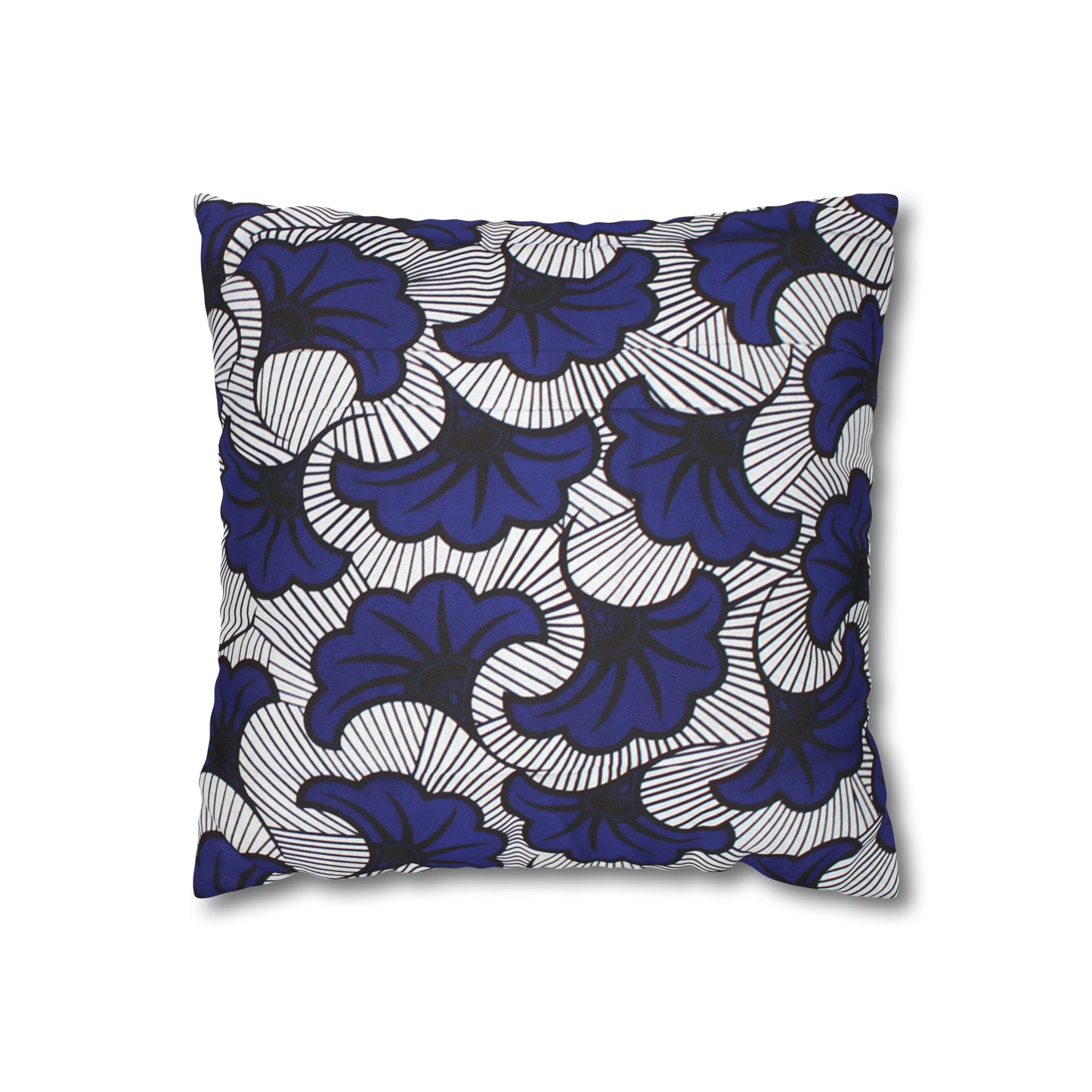 Blue Floral Ankara Square Pillow Case | Afrocentric Pillow Case