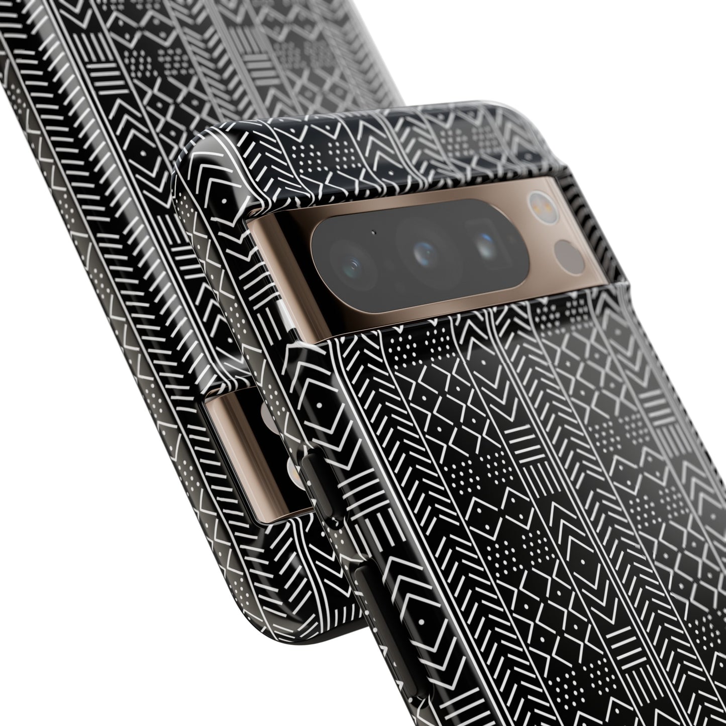 Black & White Mudcloth Google Pixel Tough Cases | African Google Pixel Case | Afrocentric Google Pixel Case