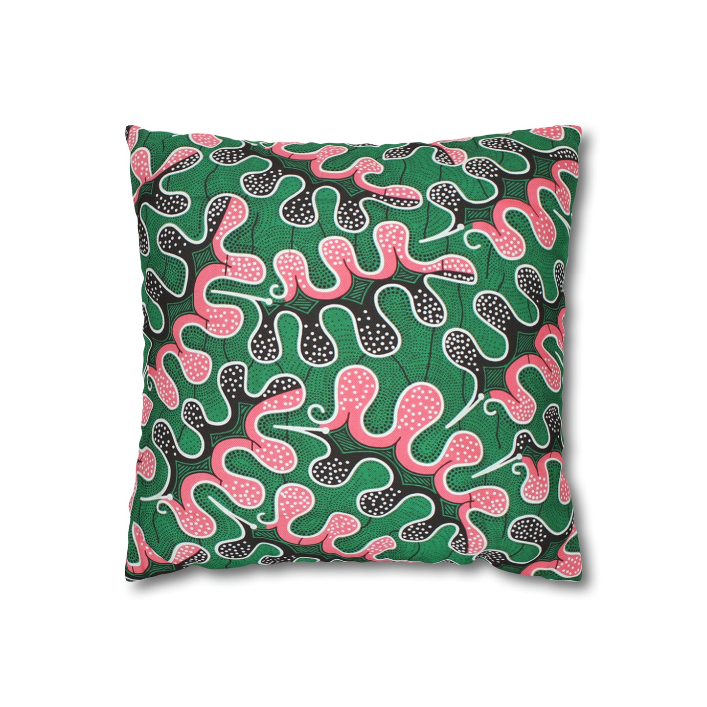 Pink and Green Ankara Square Pillow Case | Afrocentric Pillow Case