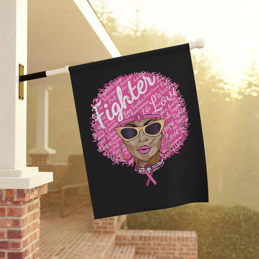 Breast Cancer Fighter Flag | House Banner | Black Gifts | Yard Gifts | Yard Flag