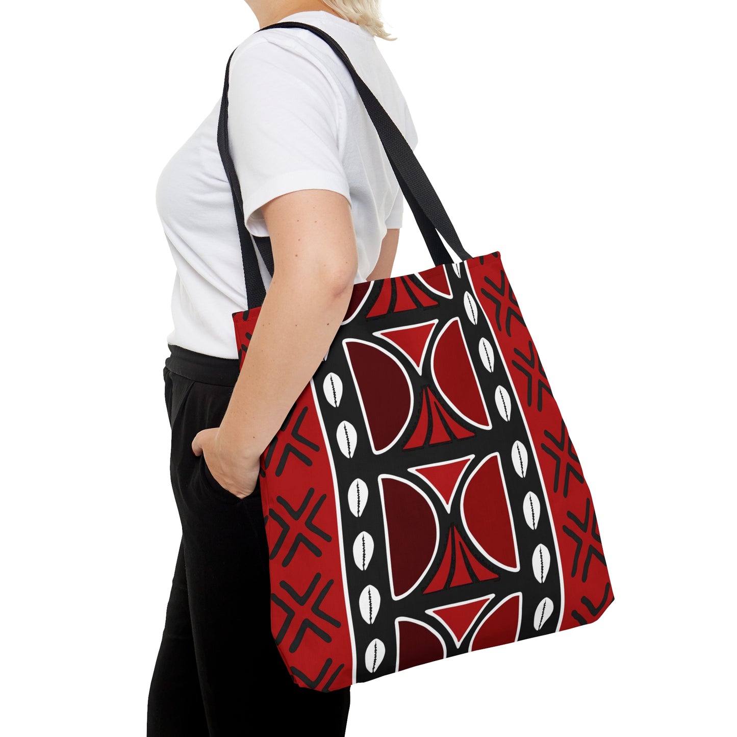 Red Mudcloth Inspired Tote Bag