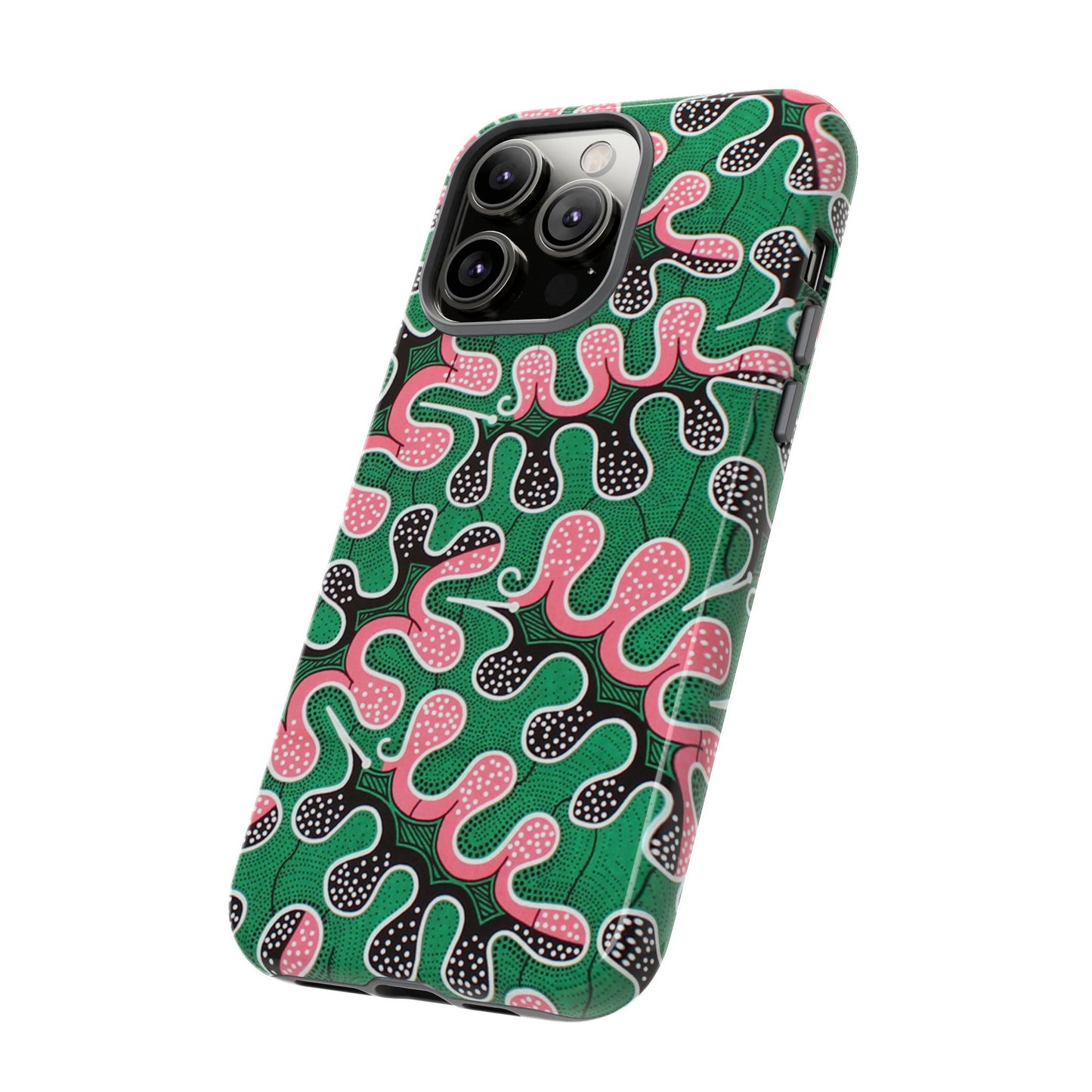 Green Pink iPhone Tough Cases | Ankara iPhone Case | Afrocentric iPhone Case