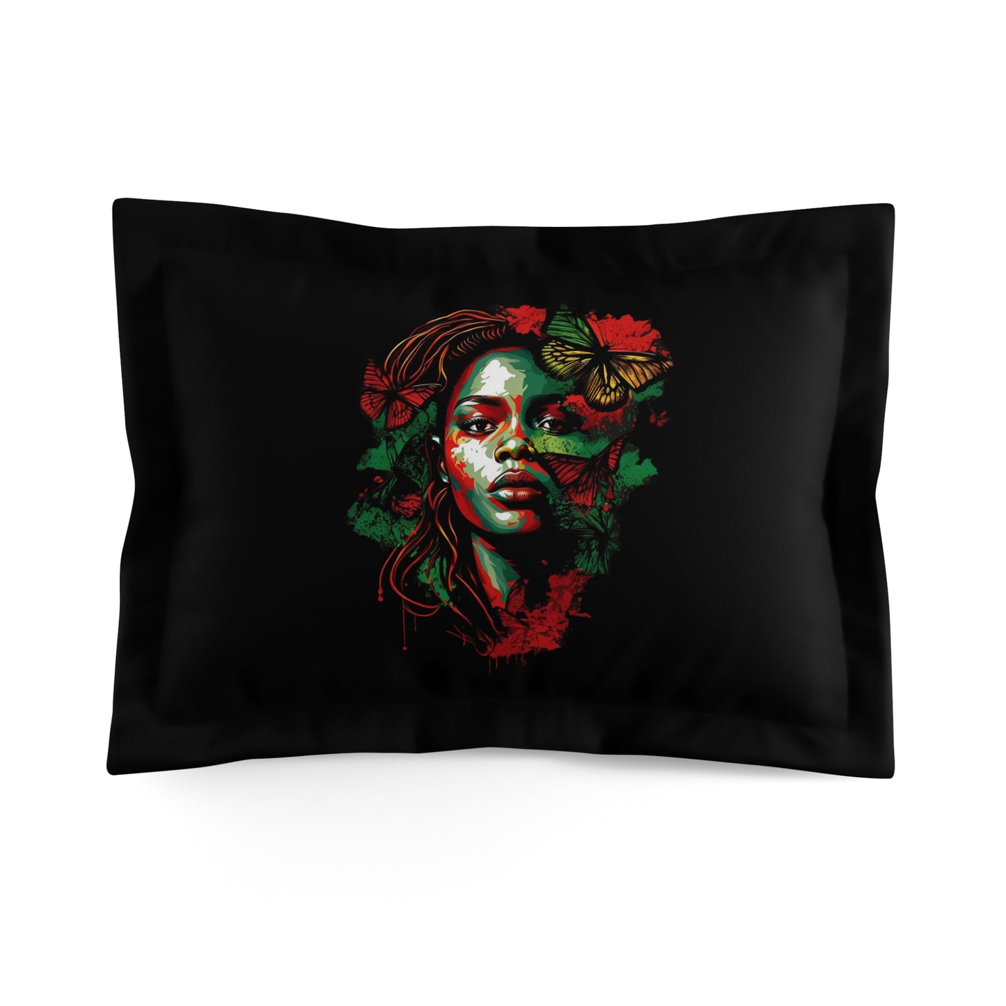 Black RBG Queen Microfiber Pillow Sham