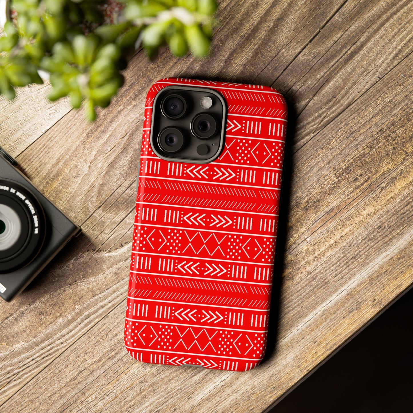 Red and White iPhone Tough Cases | Mudcloth iPhone Case | Afrocentric iPhone Case