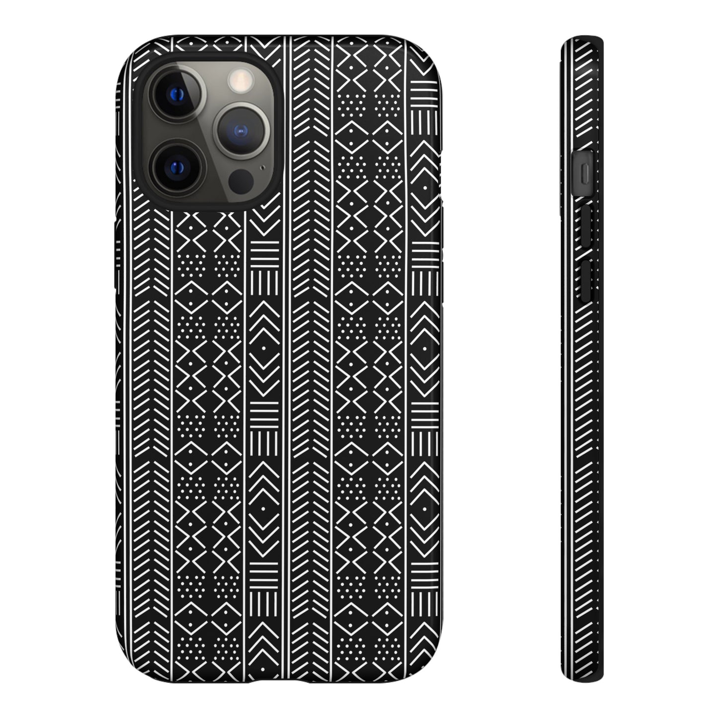 Black & White Mudcloth iPhone Tough Cases | African iPhone Case | Afrocentric iPhone Case