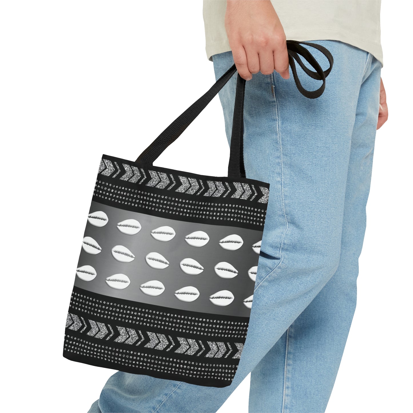 Cowrie Shell Mudcloth Inspired Tote Bag