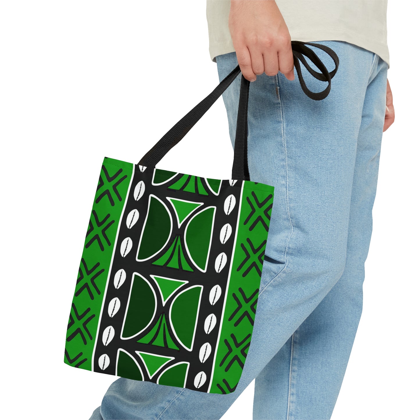 Green Mudcloth Inspired Tote Bag