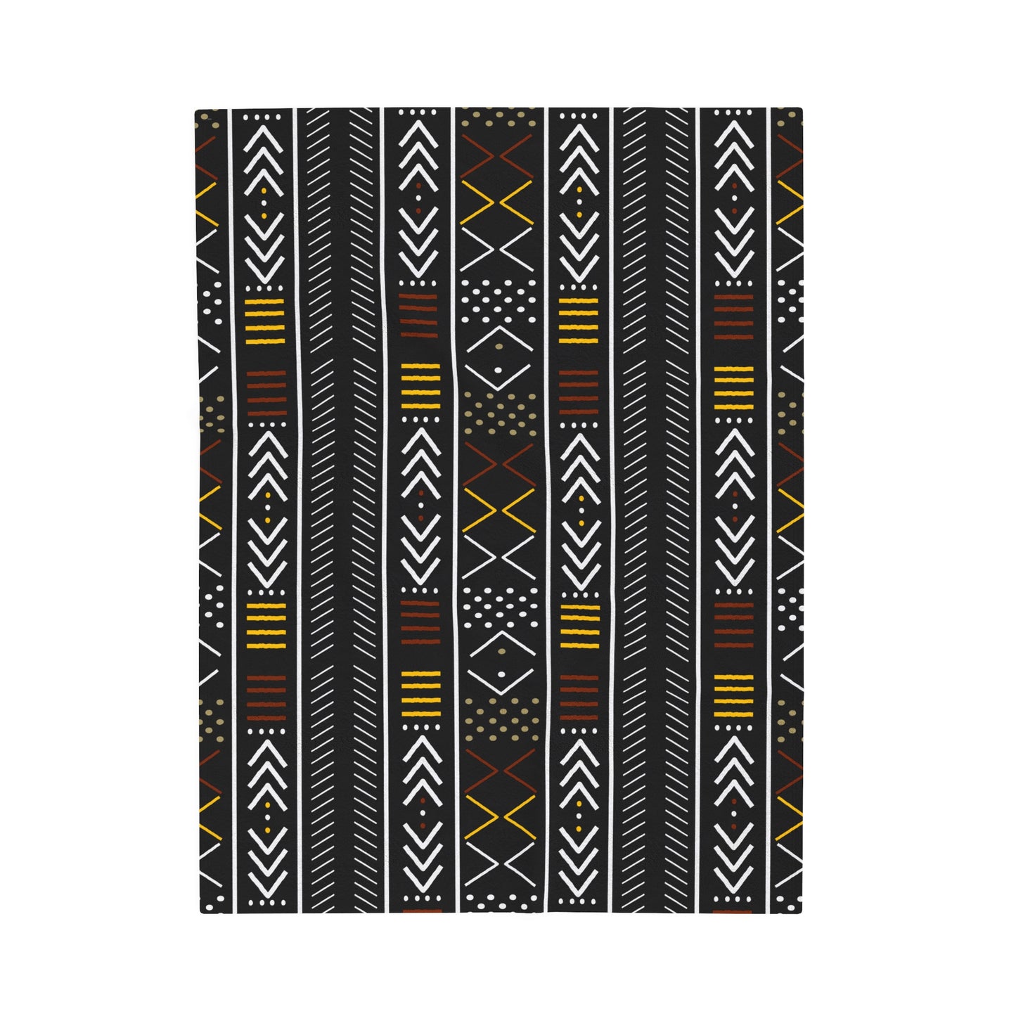 African Mudcloth Inspired Plush Blanket