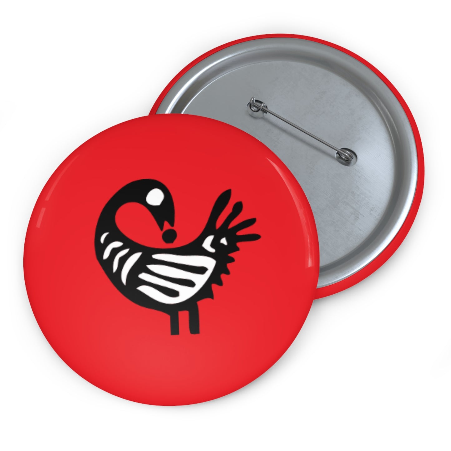 Red Pin Buttons - Sankofa Design | Unique African Accessories & Gifts