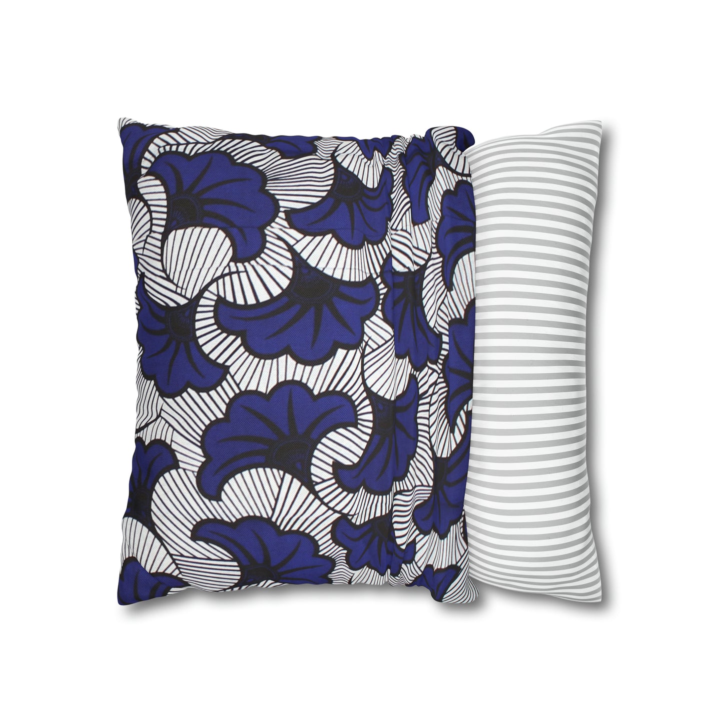 Blue Floral Ankara Square Pillow Case | Afrocentric Pillow Case