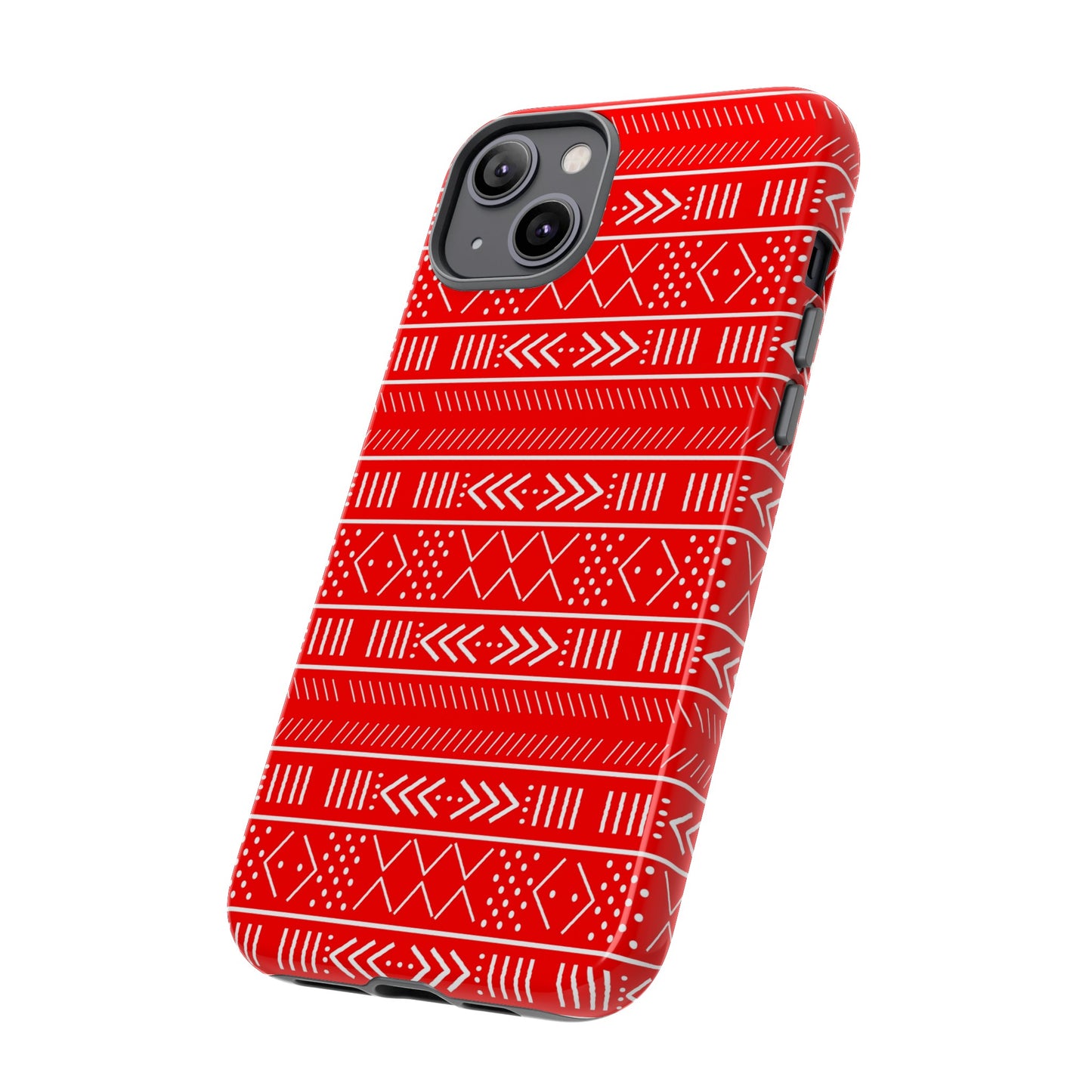 Red and White iPhone Tough Cases | Mudcloth iPhone Case | Afrocentric iPhone Case