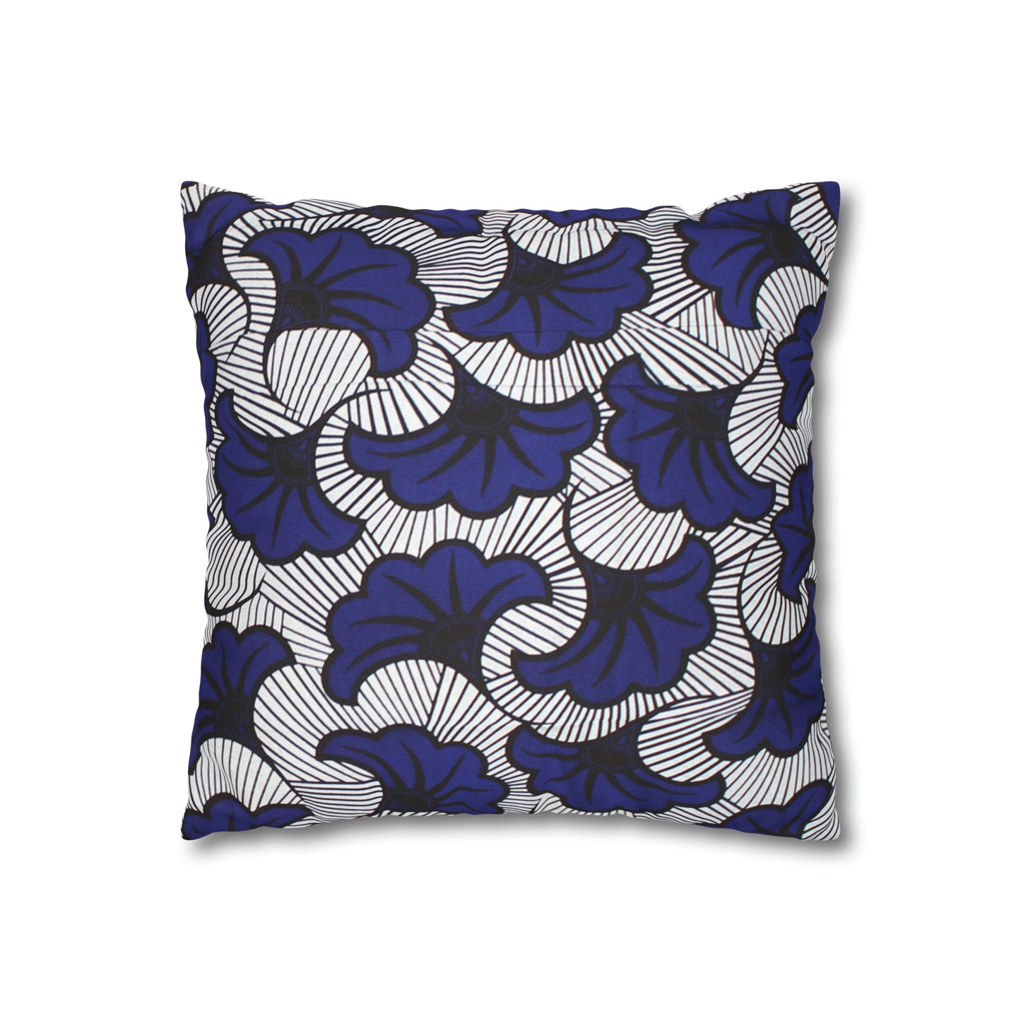 Blue Floral Ankara Square Pillow Case | Afrocentric Pillow Case