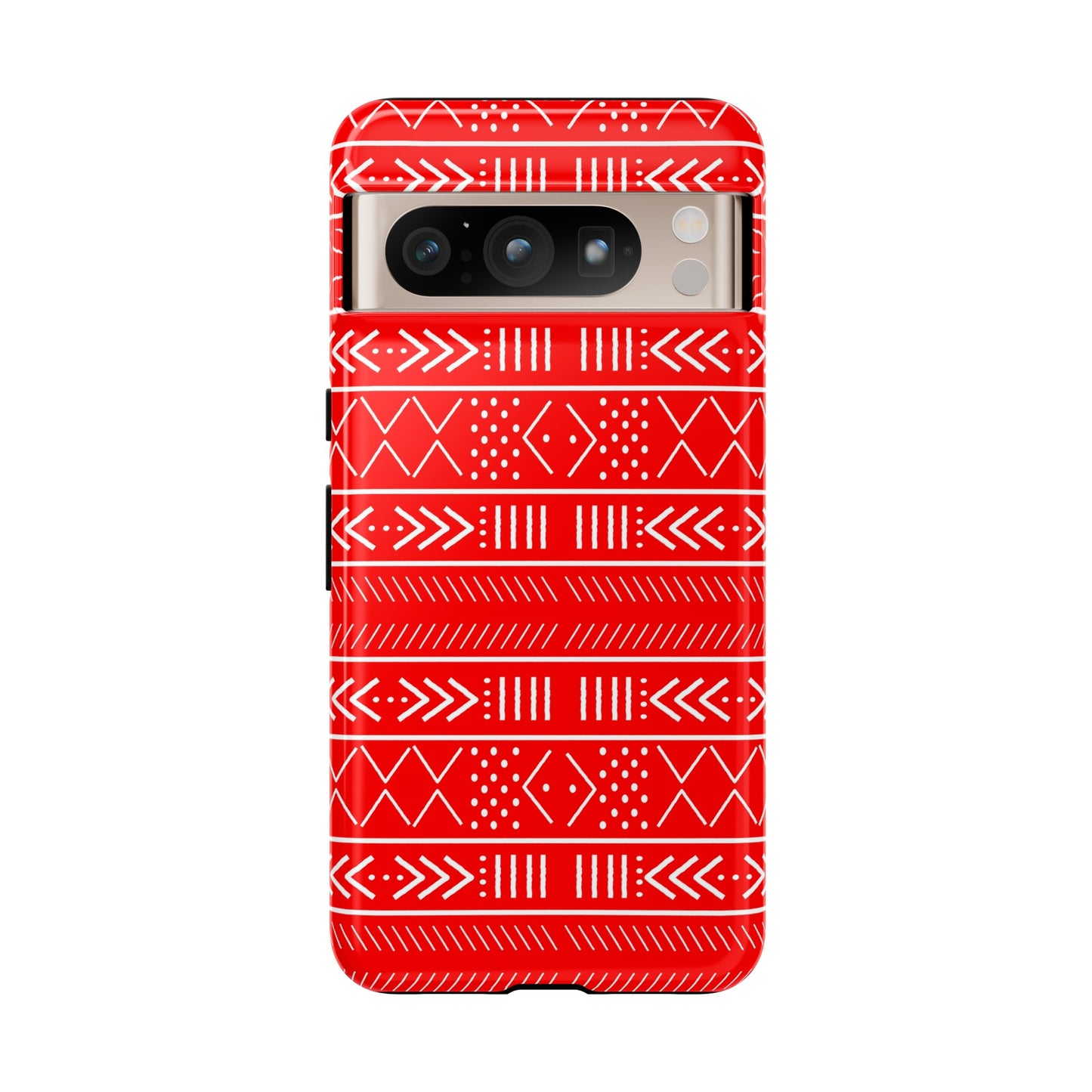 Red and White Mudcloth Google Pixel Tough Cases | African Google Pixel Case | Afrocentric Google Pixel Case | Mudcloth Phone Case