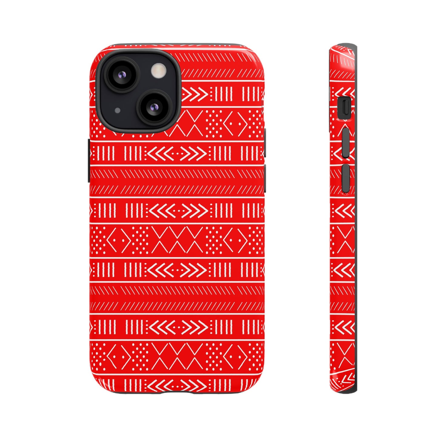 Red and White iPhone Tough Cases | Mudcloth iPhone Case | Afrocentric iPhone Case