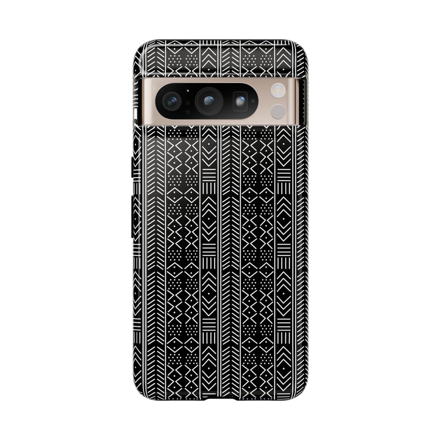 Black & White Mudcloth Google Pixel Tough Cases | African Google Pixel Case | Afrocentric Google Pixel Case