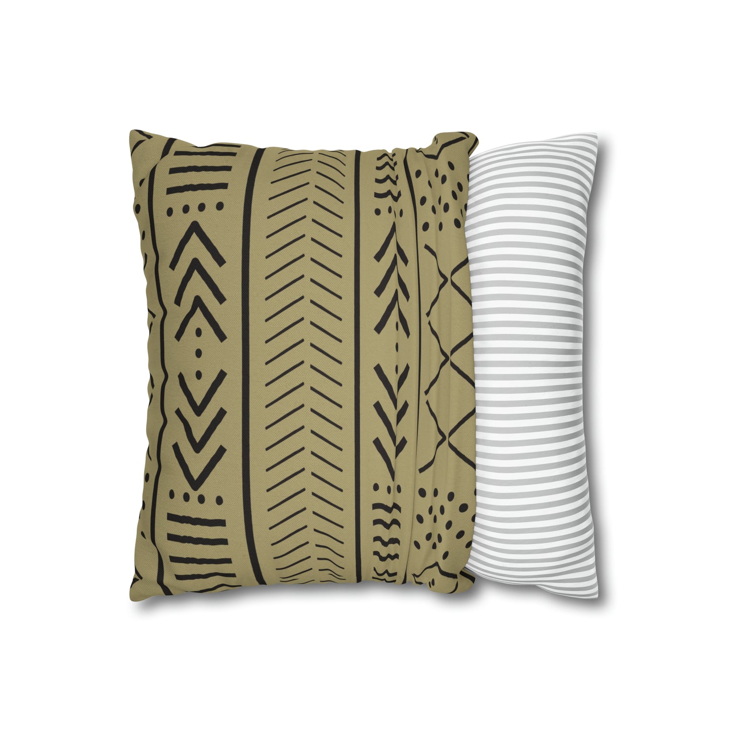 Biege Mudcloth Inspired Square Pillow Case | Afrocentric Pillow Case