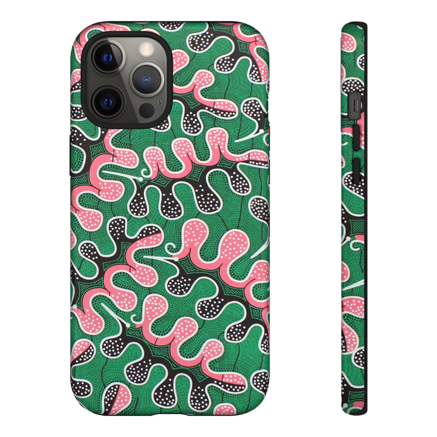 Green Pink iPhone Tough Cases | Ankara iPhone Case | Afrocentric iPhone Case