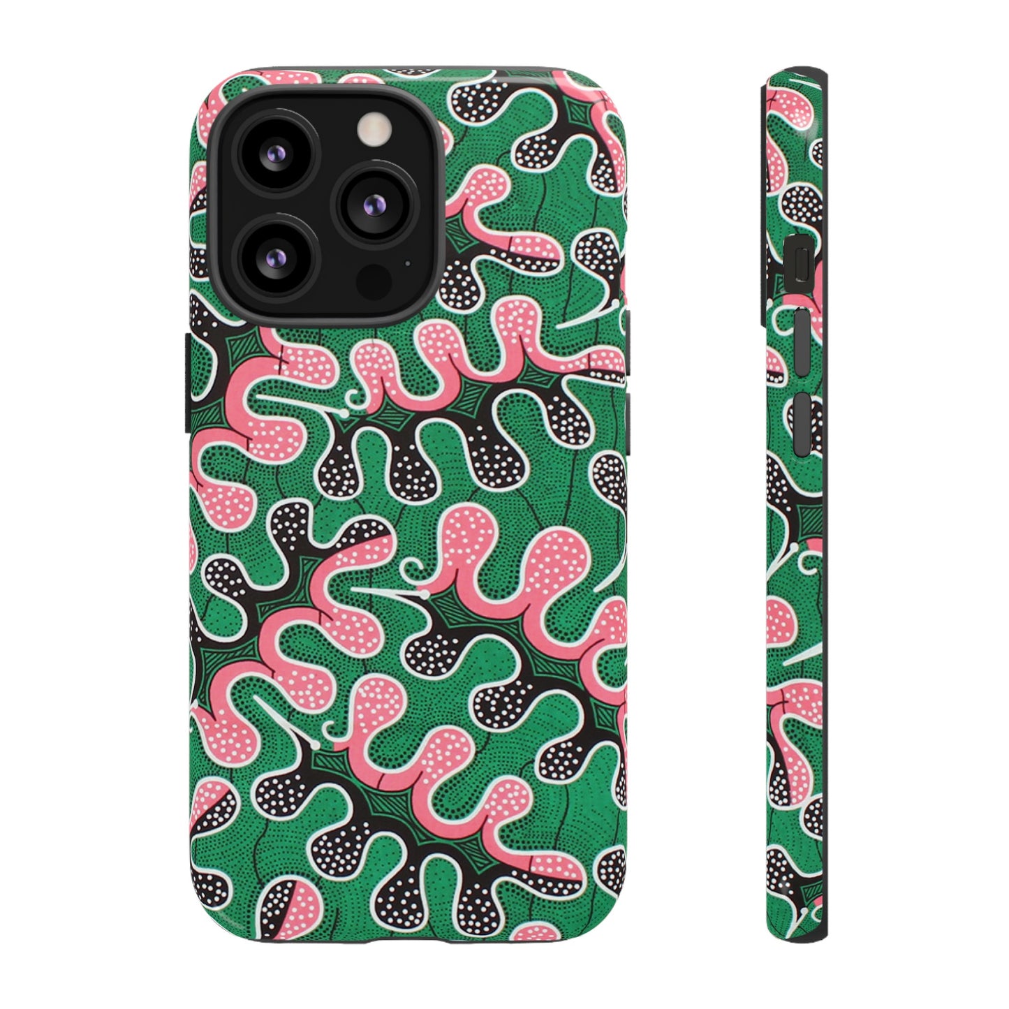 Green Pink iPhone Tough Cases | Ankara iPhone Case | Afrocentric iPhone Case